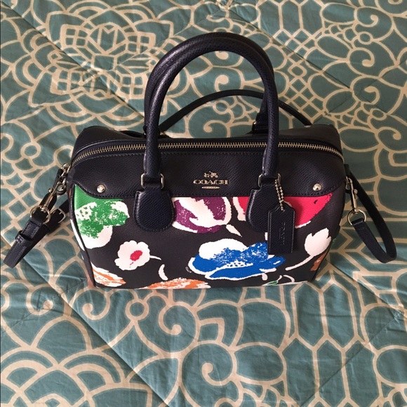 Coach Large Wildflower Bennett Satchel Rainbow - Picture 4 of 8